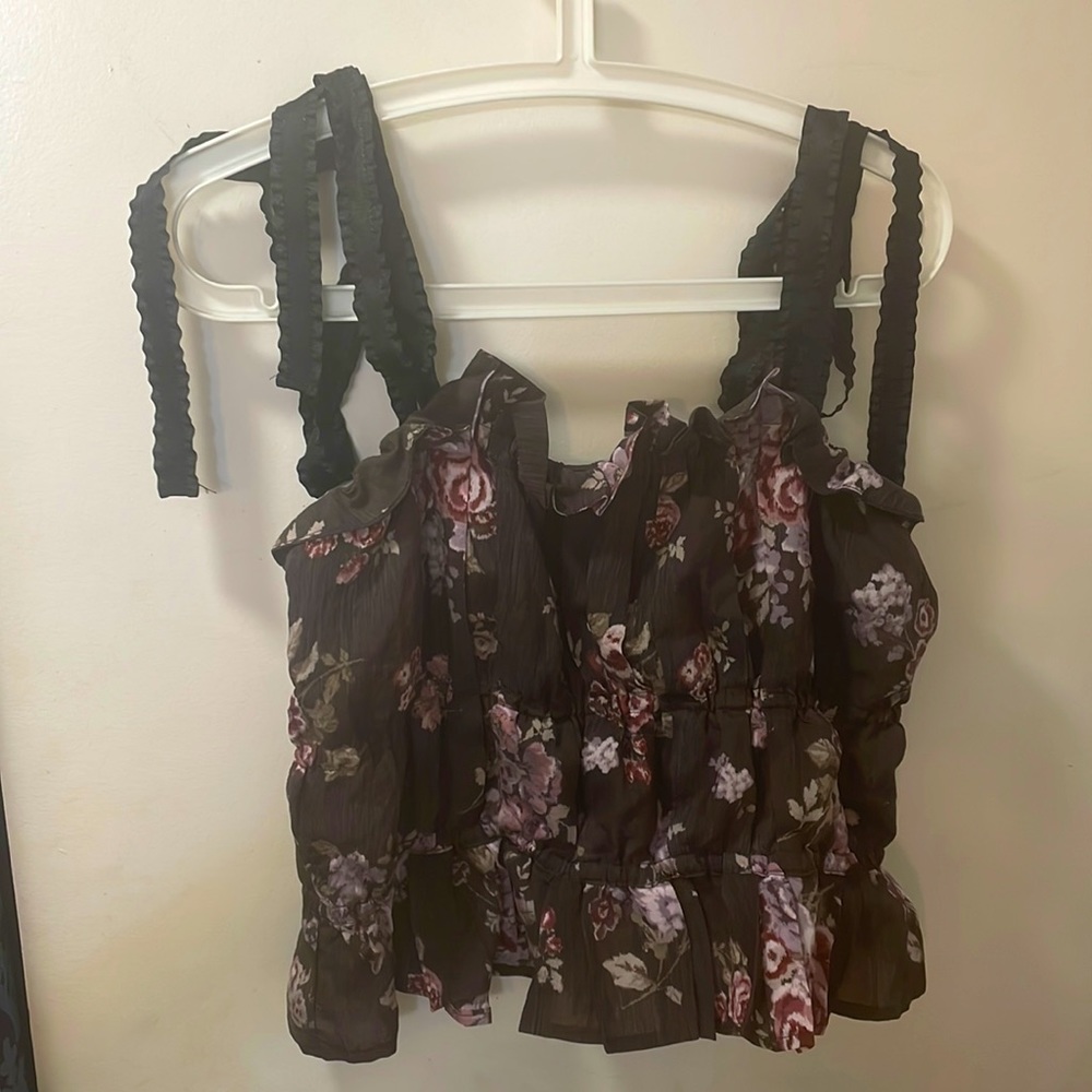 H&M Brock collection blouse/tank SIZE XL. Never worn. Color Dark brown